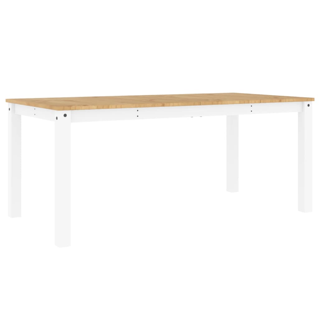 Table à manger Panama blanc 180x90x75 cm bois massif de pin - XIOS
