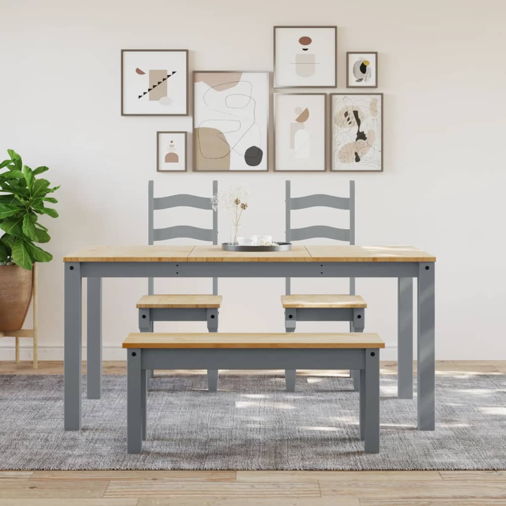 Banc à manger Panama gris 105x30x45 cm bois massif de pin - XIOS