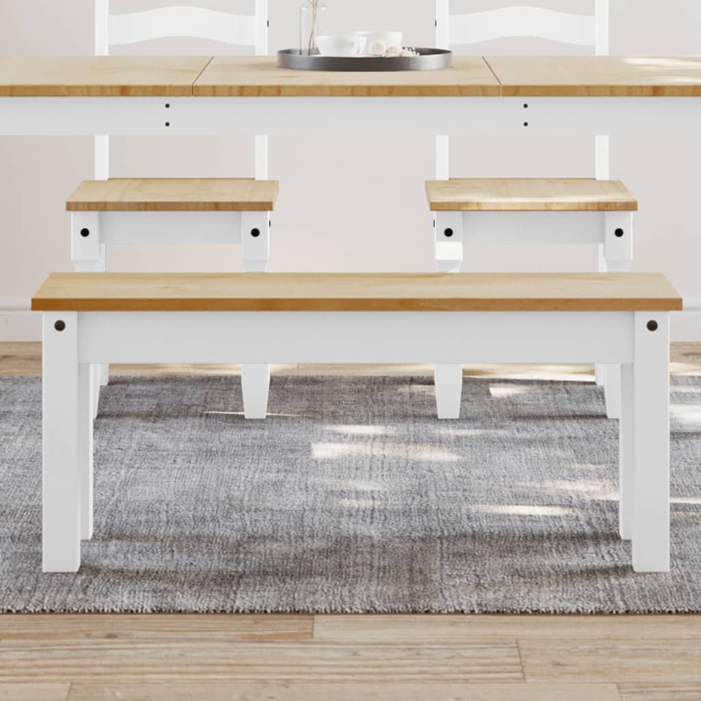 Banc à manger PANAMA blanc 105x30x45 cm bois massif de pin - XIOS