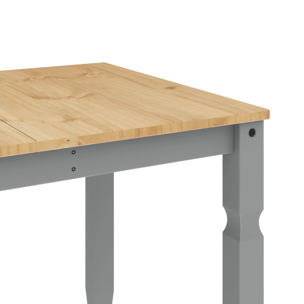 Table à manger Corona gris 160x80x75 cm bois massif de pin - XIOS