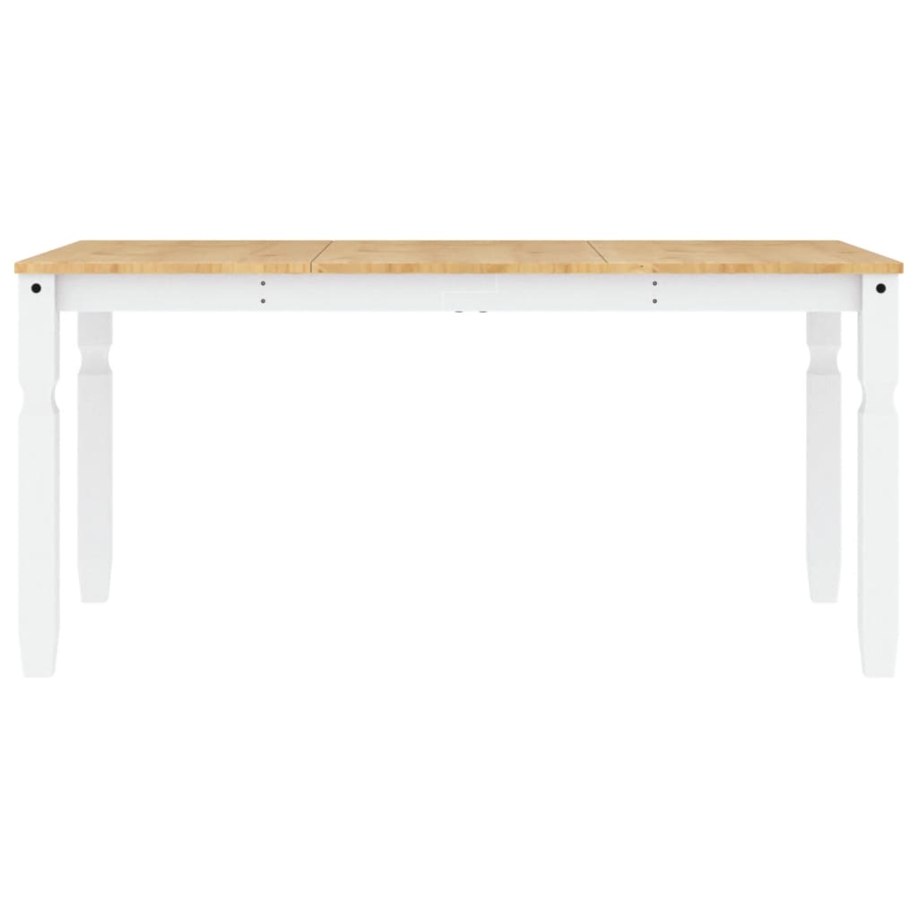 Table à manger Corona blanc 160x80x75 cm bois massif de pin - XIOS