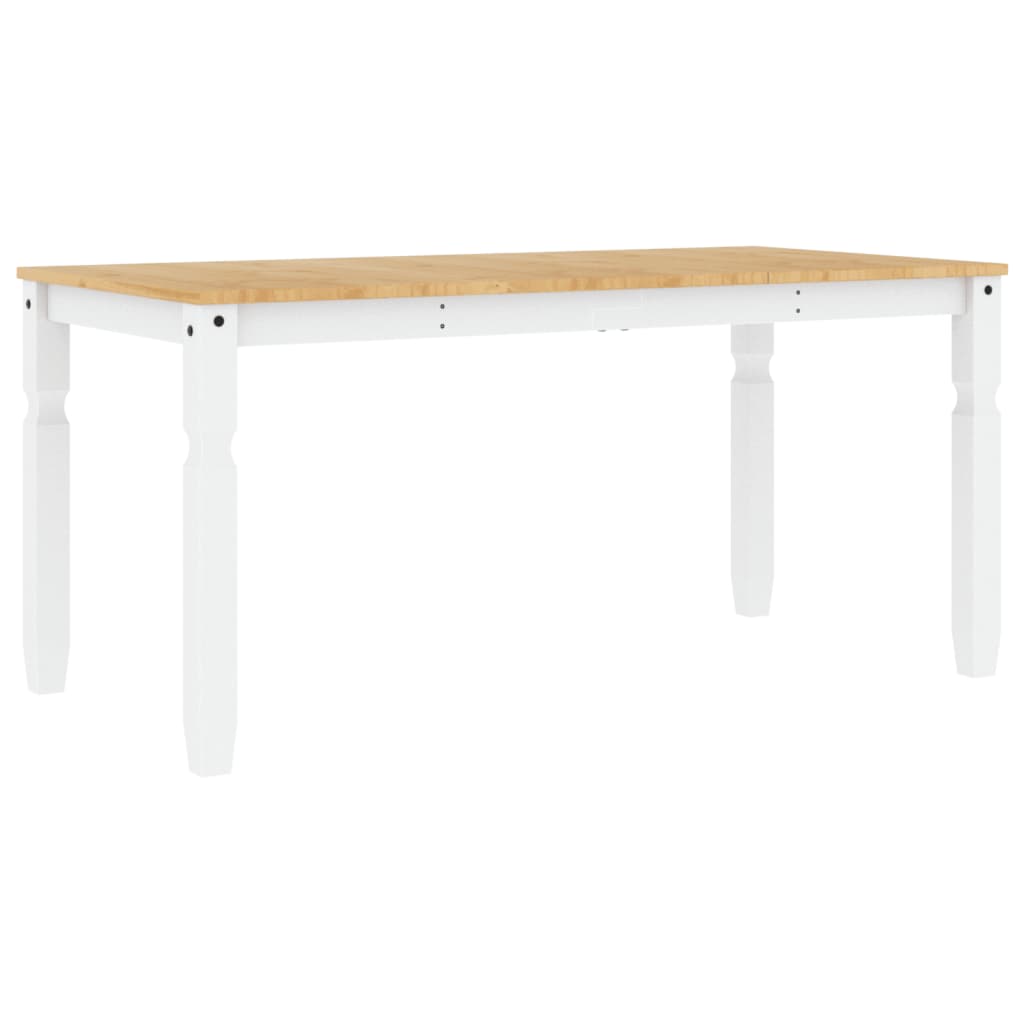 Table à manger Corona blanc 160x80x75 cm bois massif de pin - XIOS