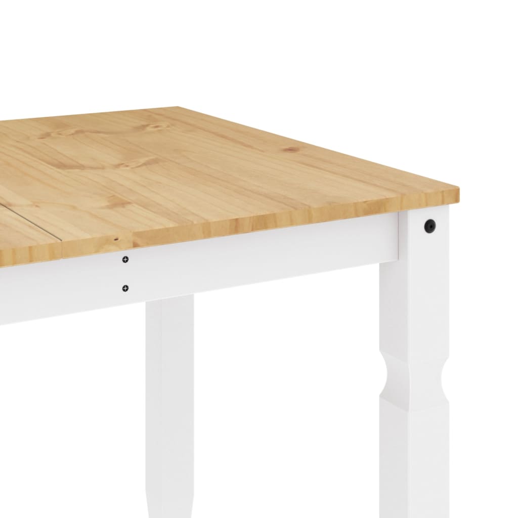Table à manger Corona blanc 160x80x75 cm bois massif de pin - XIOS