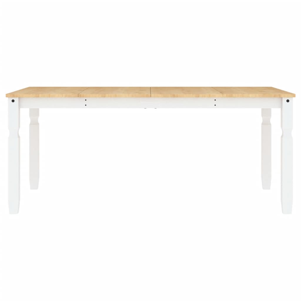 Table à manger Corona blanc 180x90x75 cm bois massif de pin - XIOS