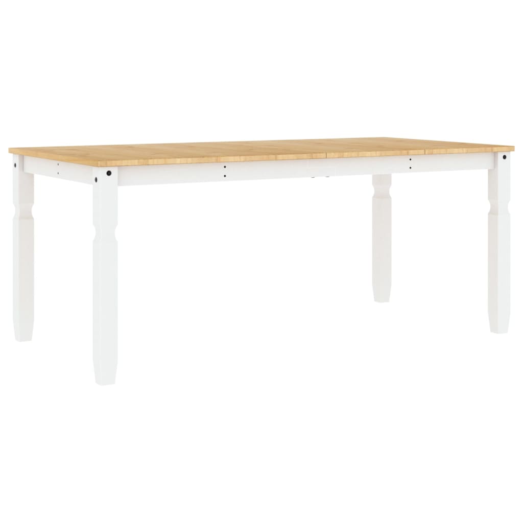 Table à manger Corona blanc 180x90x75 cm bois massif de pin - XIOS