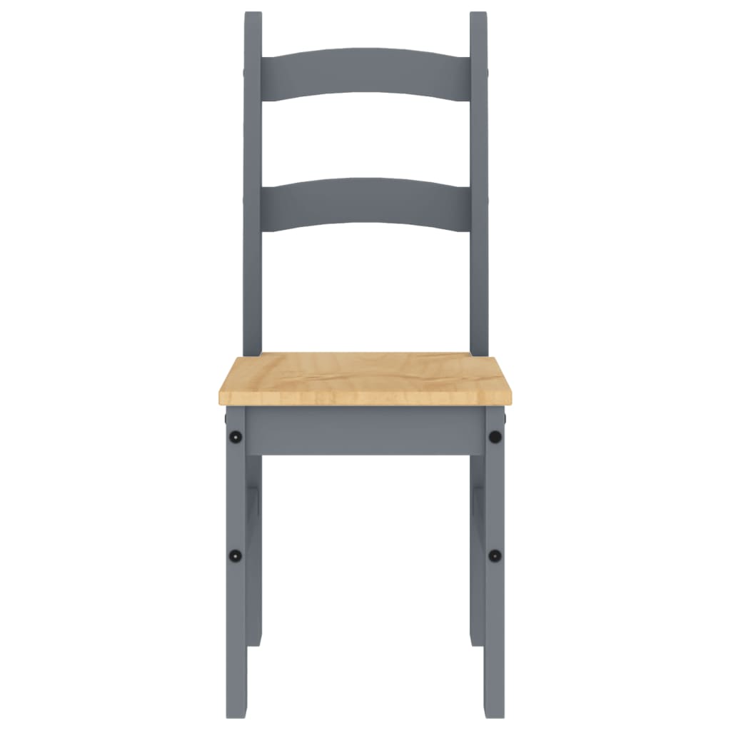 Chaises à manger lot de 2 gris 40x46x99 cm bois massif de pin - XIOS