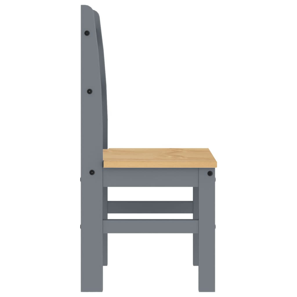 Chaises à manger lot de 2 gris 40x46x99 cm bois massif de pin - XIOS