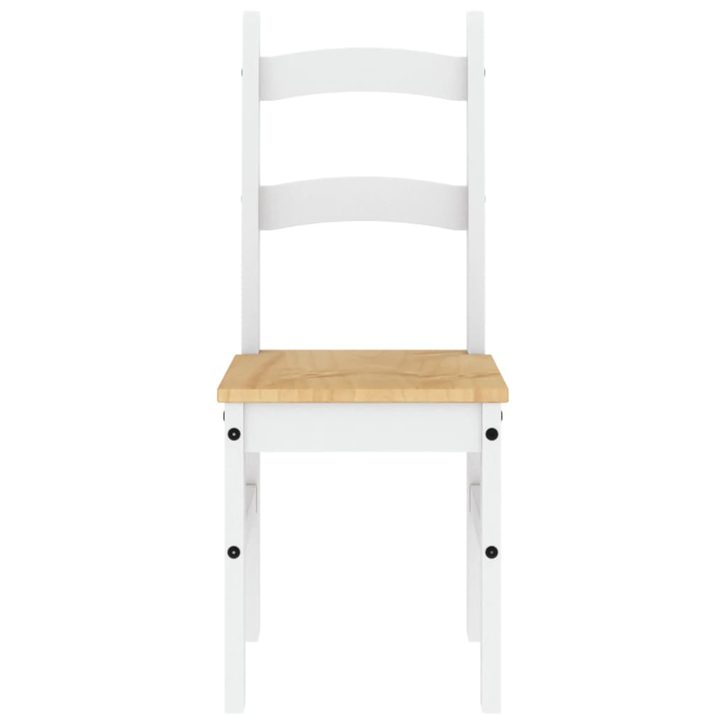 Chaises à manger lot de 2 blanc 40x46x99 cm bois massif de pin - XIOS