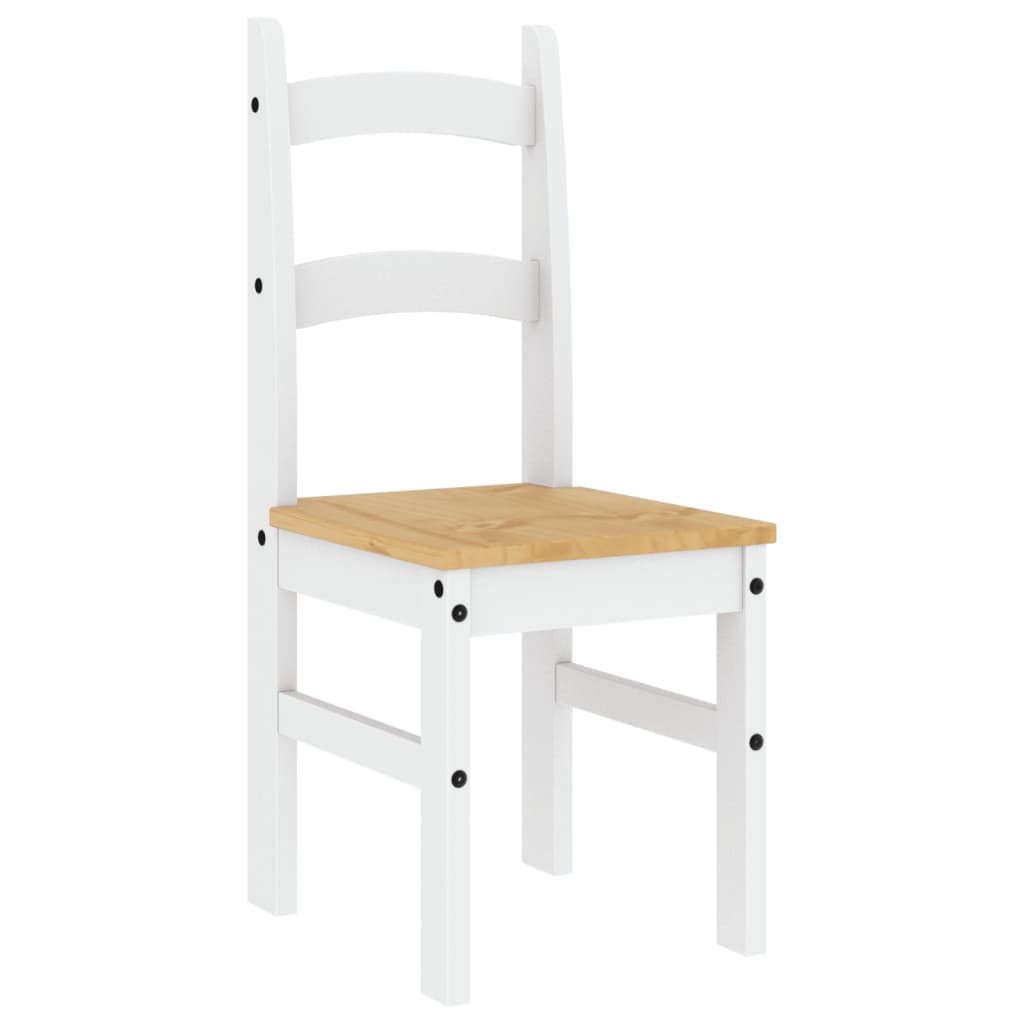 Chaises à manger lot de 2 blanc 40x46x99 cm bois massif de pin - XIOS