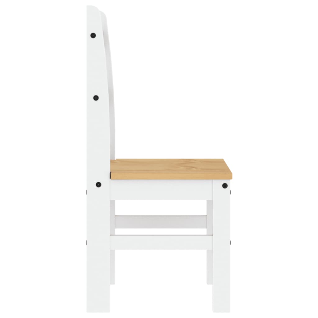 Chaises à manger lot de 2 blanc 40x46x99 cm bois massif de pin - XIOS