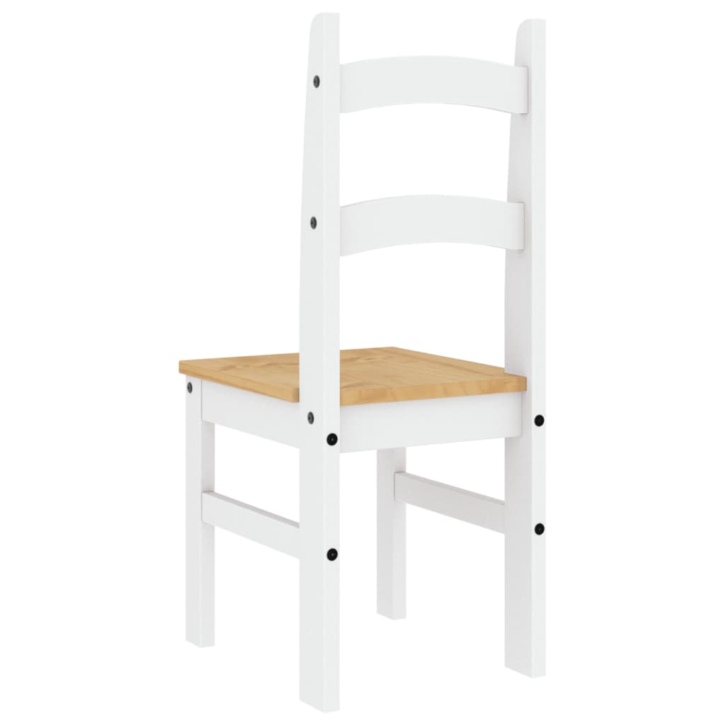 Chaises à manger lot de 2 blanc 40x46x99 cm bois massif de pin - XIOS