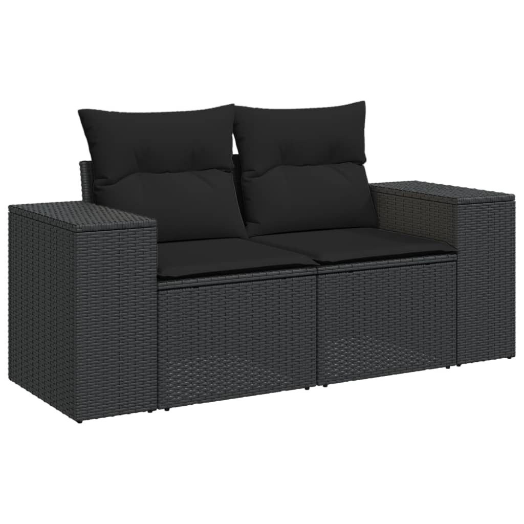 Salon de jardin avec coussins 10 pcs gris résine tressée