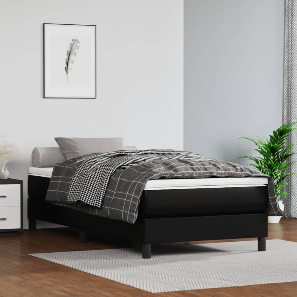 Matelas de lit à ressorts ensachés noir 120x190x20cm Similicuir - XIOS