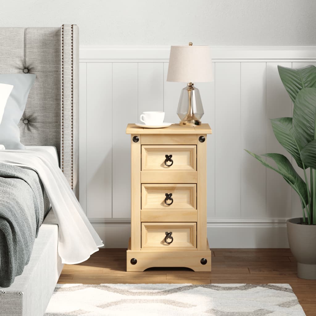 Table de chevet Corona 35x32,5x58 cm bois de pin massif - XIOS