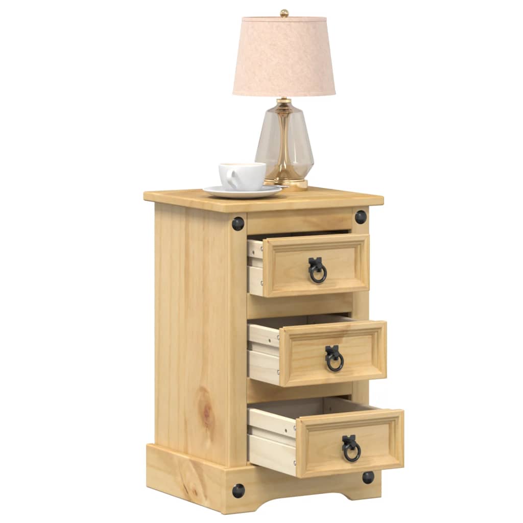 Table de chevet Corona 35x32,5x58 cm bois de pin massif - XIOS