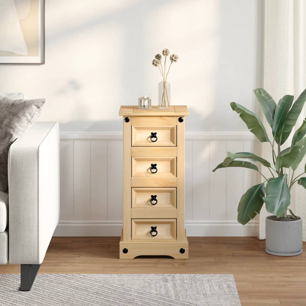 Table de chevet Corona 35x32,5x74 cm bois de pin massif - XIOS