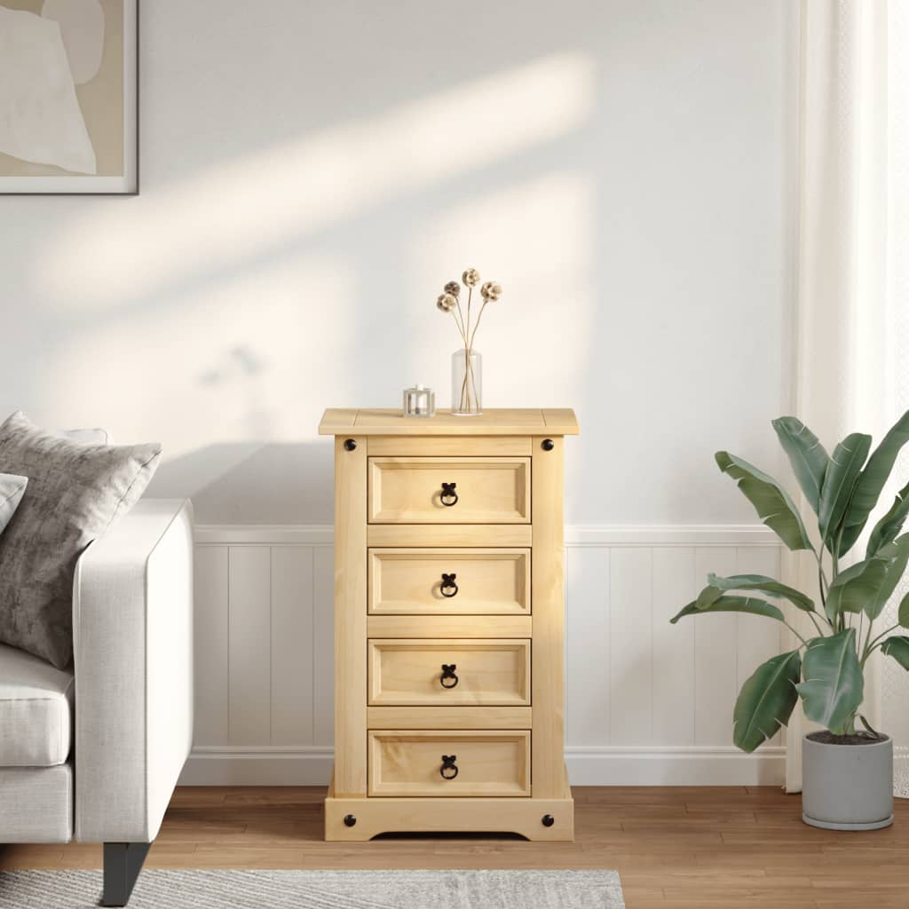 Table de chevet Corona 53x39x84 cm bois de pin massif - XIOS