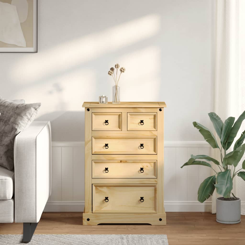 Commode Corona 80x43x114 cm bois massif de pin - XIOS