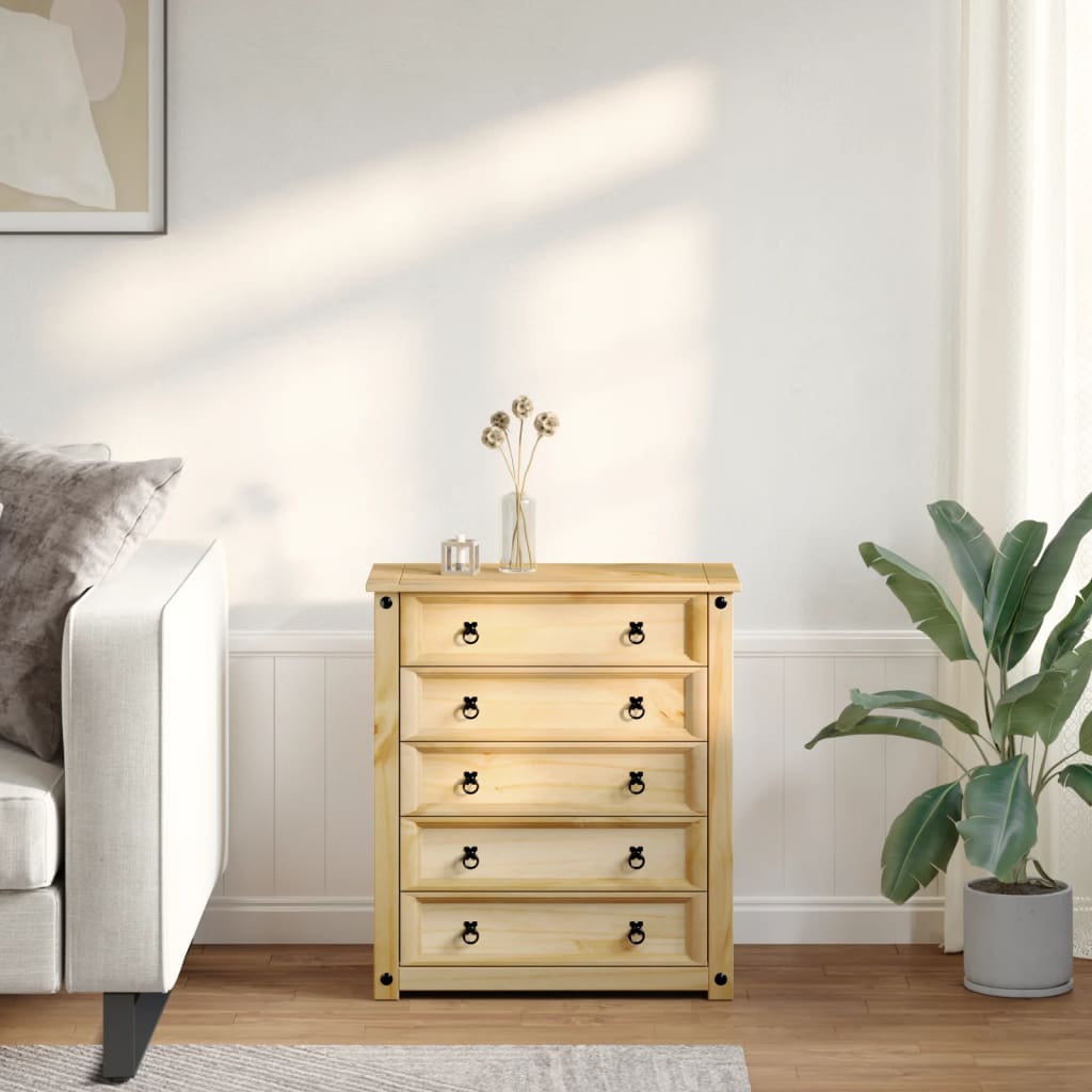 Commode Corona 80x40x89 cm bois massif de pin - XIOS