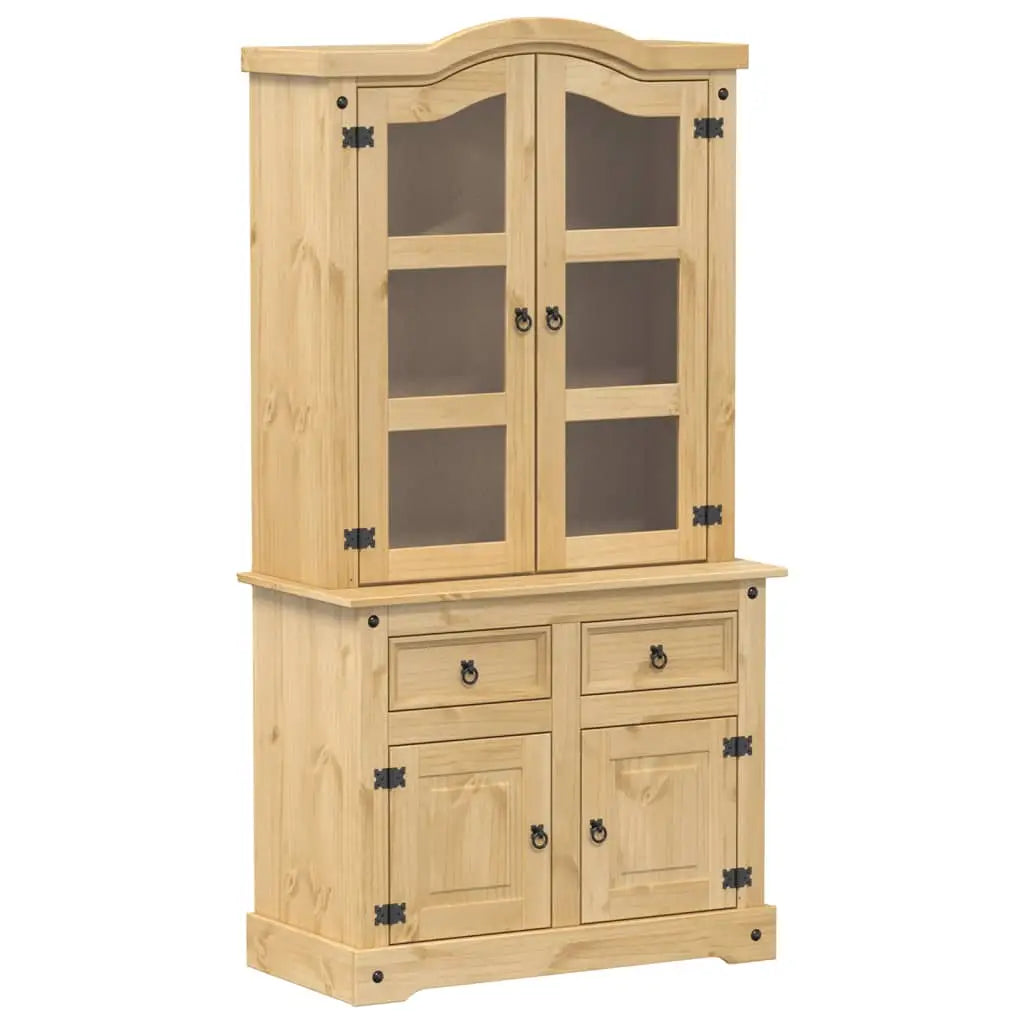 Vitrine en verre Corona 100x48,5x179 cm bois massif de pin - XIOS