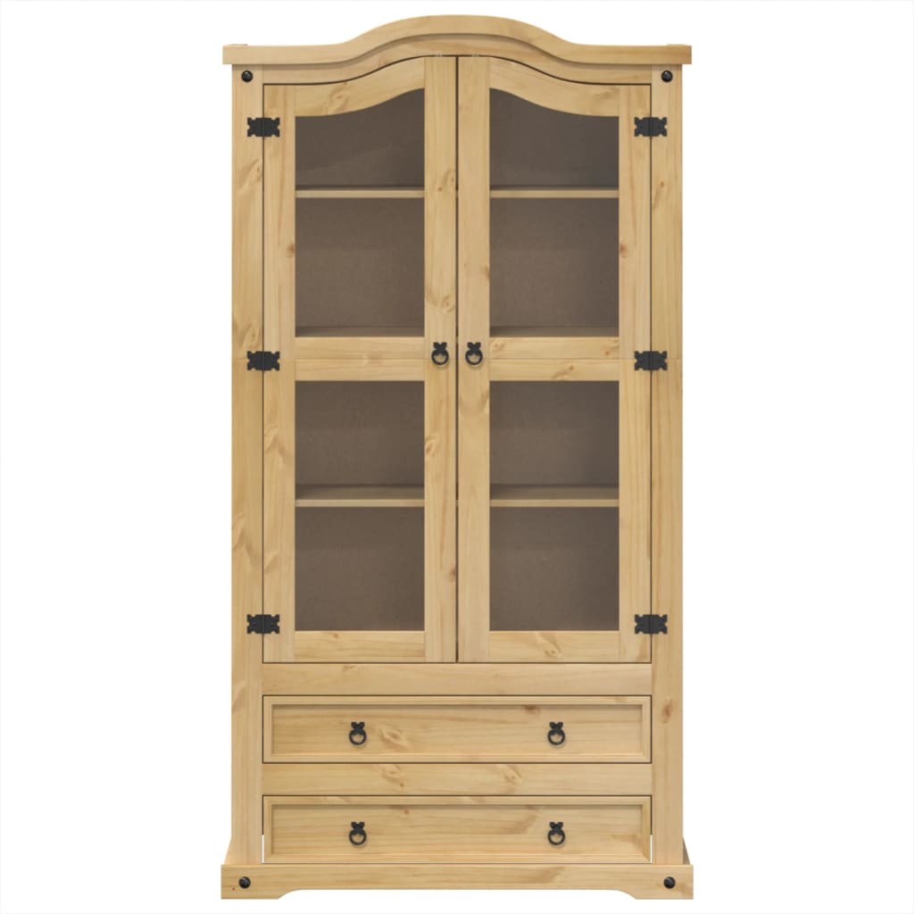 Vitrine en verre Corona 99x43x187 cm bois massif de pin - XIOS