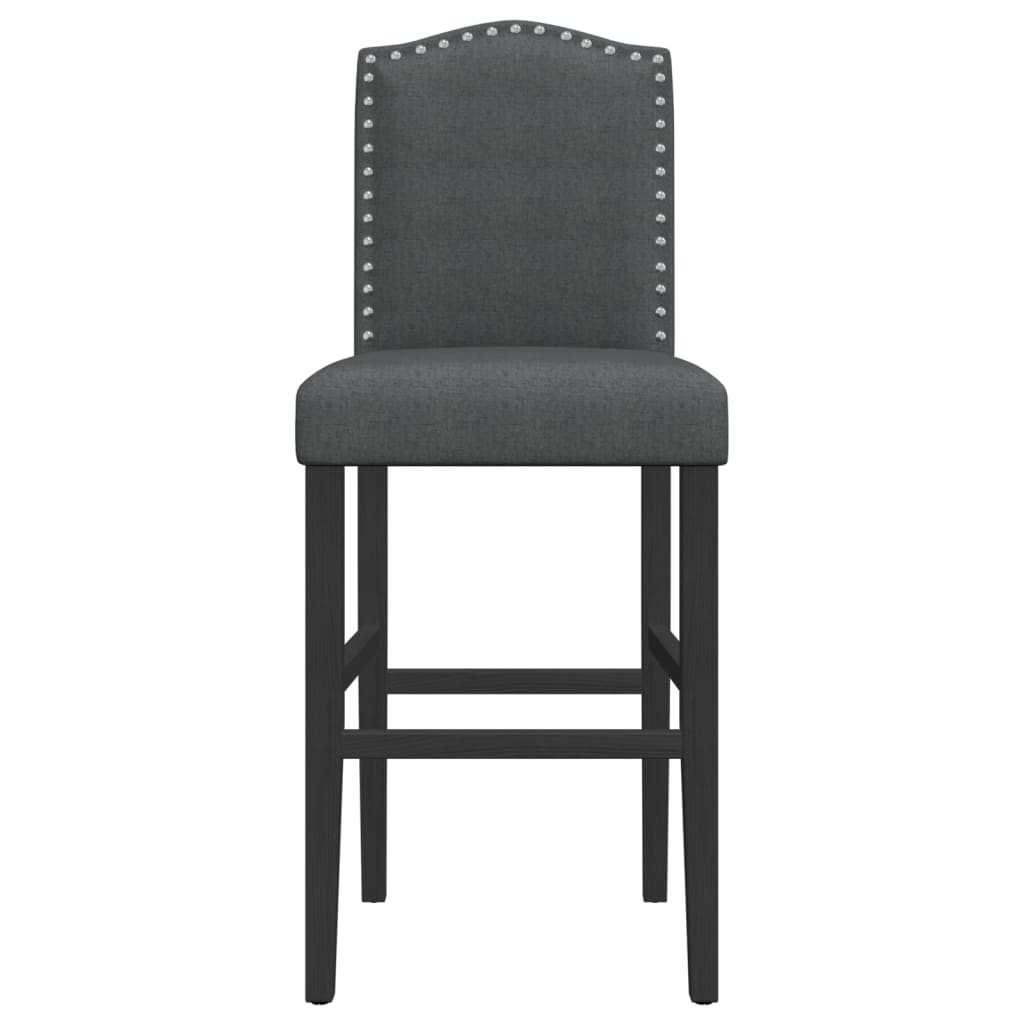 Chaises de bar lot de 2 bois massif d'hévéa et tissu - XIOS