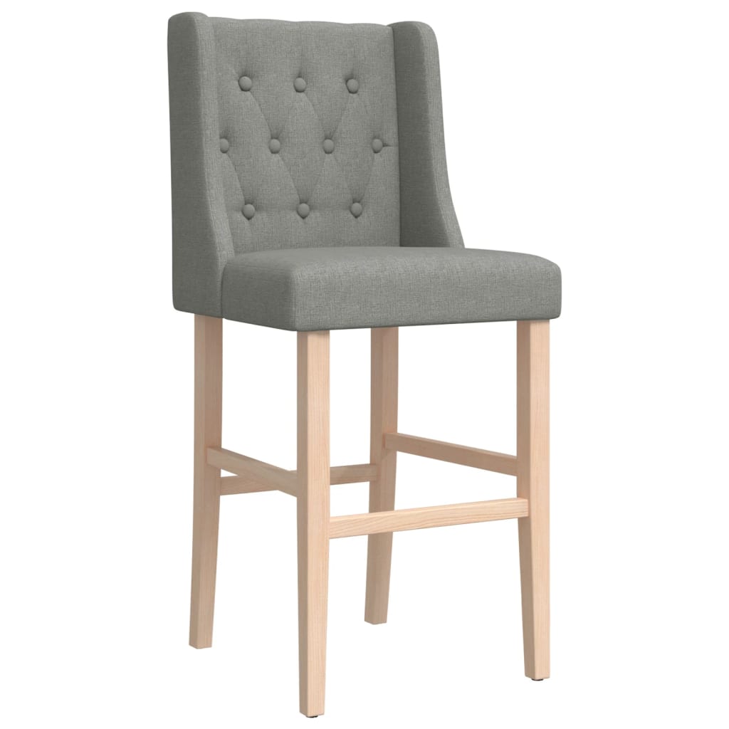 Chaises de bar lot de 2 bois massif d'hévéa et tissu - XIOS