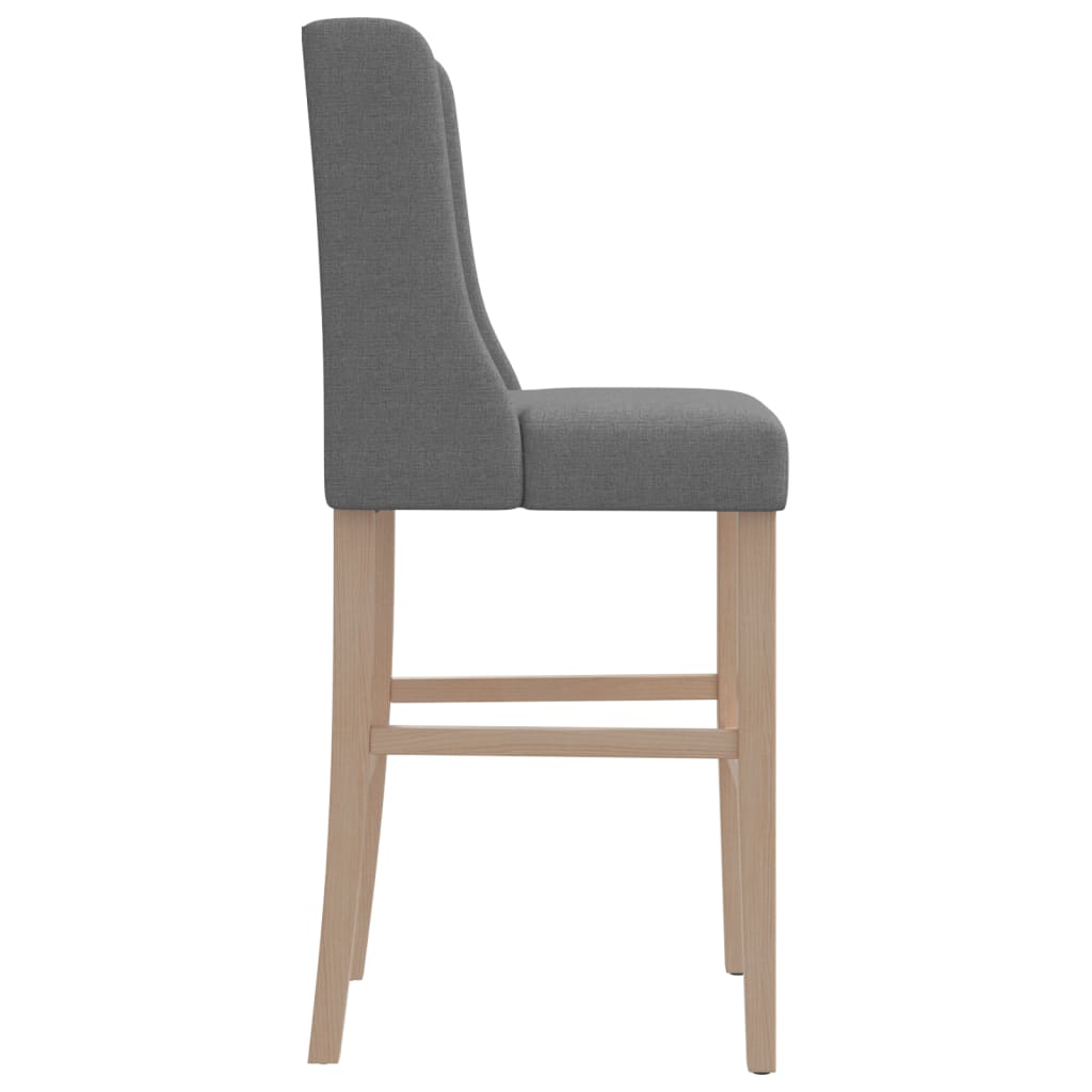Chaises de bar lot de 2 bois massif d'hévéa et tissu - XIOS