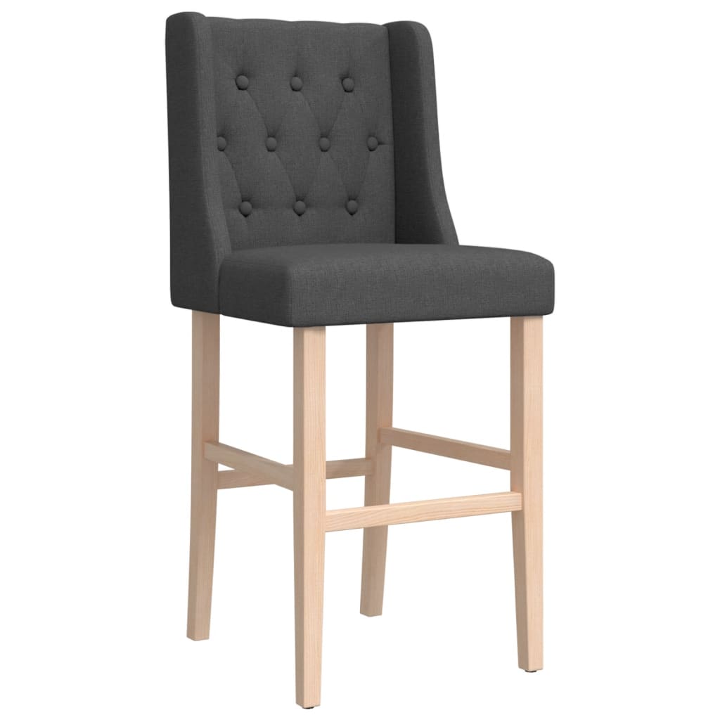 Chaises de bar lot de 2 bois massif d'hévéa et tissu - XIOS