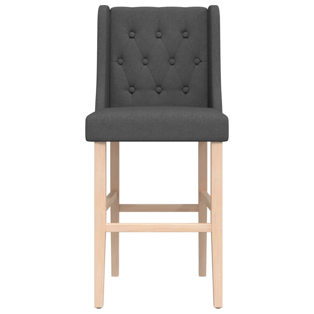 Chaises de bar lot de 2 bois massif d'hévéa et tissu - XIOS