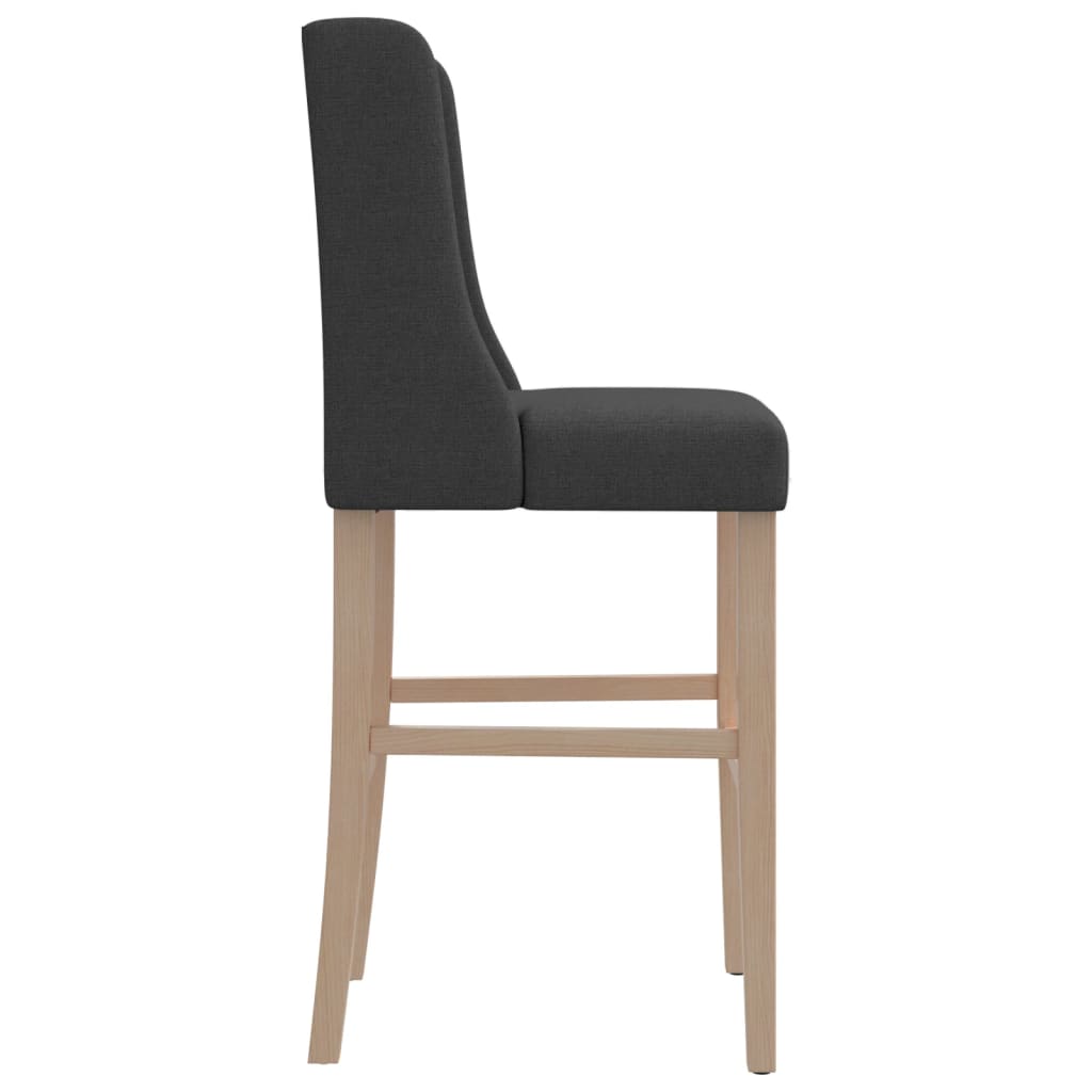 Chaises de bar lot de 2 bois massif d'hévéa et tissu - XIOS