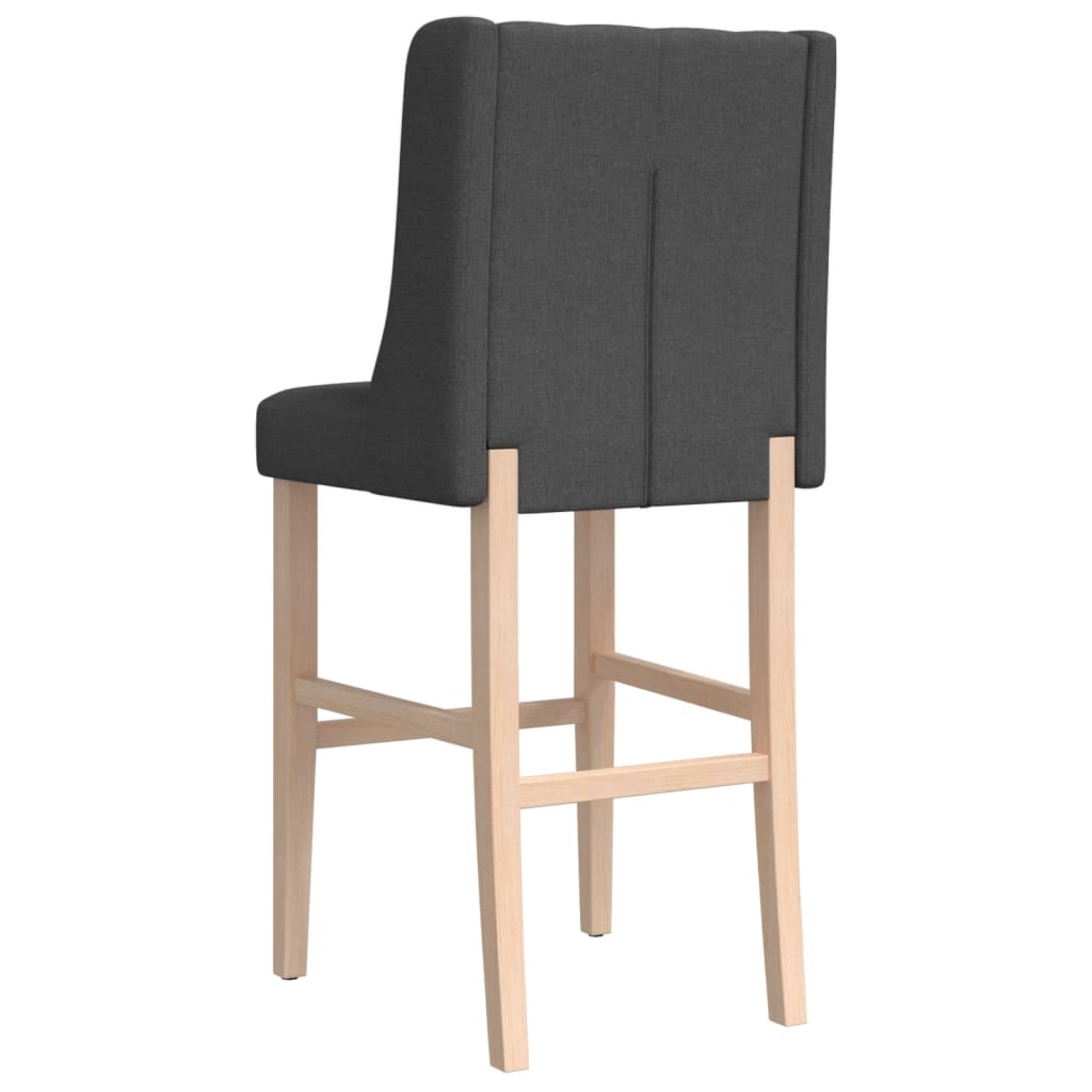 Chaises de bar lot de 2 bois massif d'hévéa et tissu - XIOS