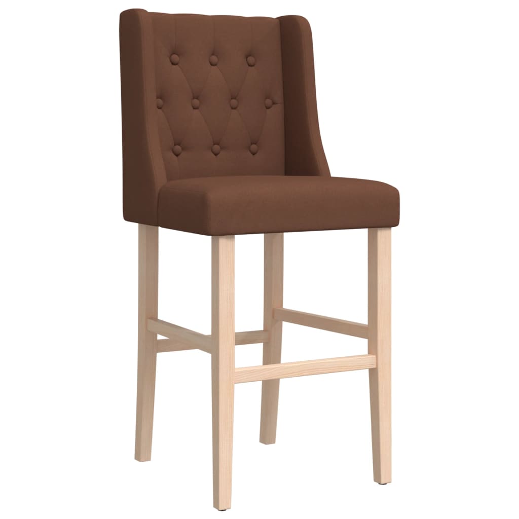 Chaises de bar lot de 2 bois massif d'hévéa et tissu - XIOS