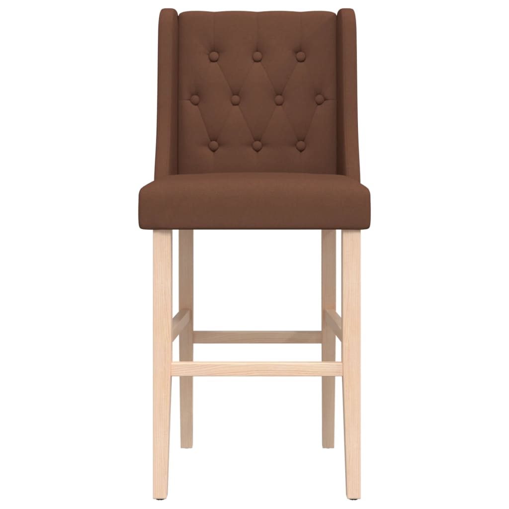 Chaises de bar lot de 2 bois massif d'hévéa et tissu - XIOS