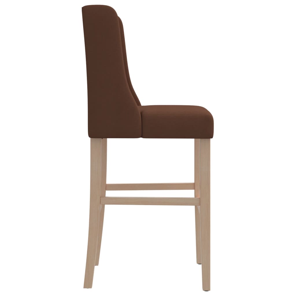 Chaises de bar lot de 2 bois massif d'hévéa et tissu - XIOS