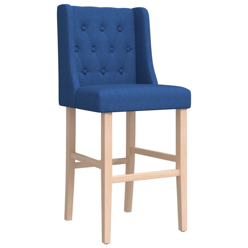 Chaises de bar lot de 2 bois massif d'hévéa et tissu - XIOS