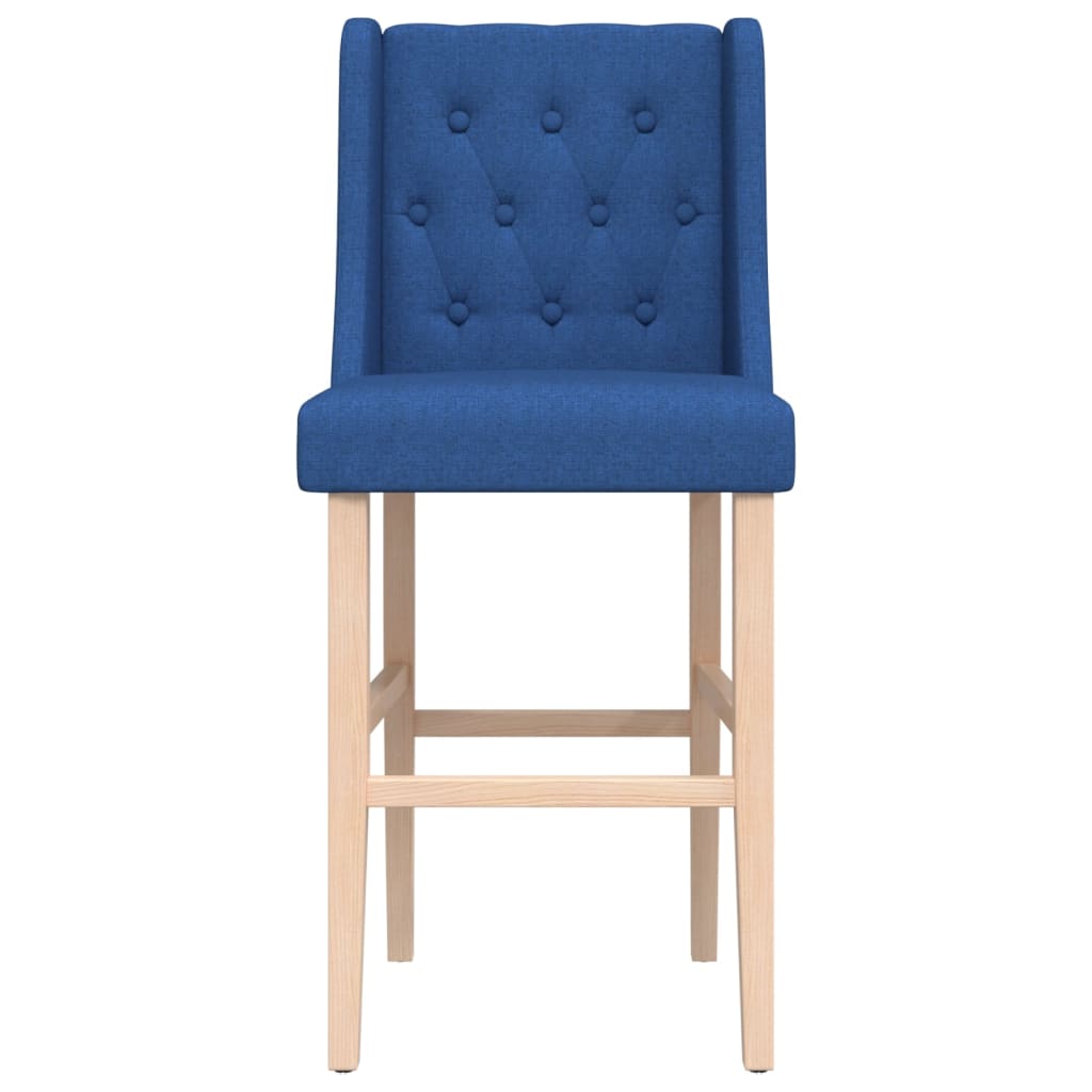 Chaises de bar lot de 2 bois massif d'hévéa et tissu - XIOS