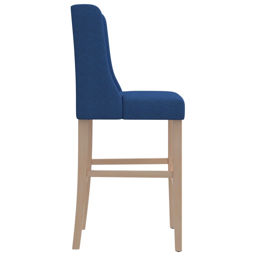 Chaises de bar lot de 2 bois massif d'hévéa et tissu - XIOS