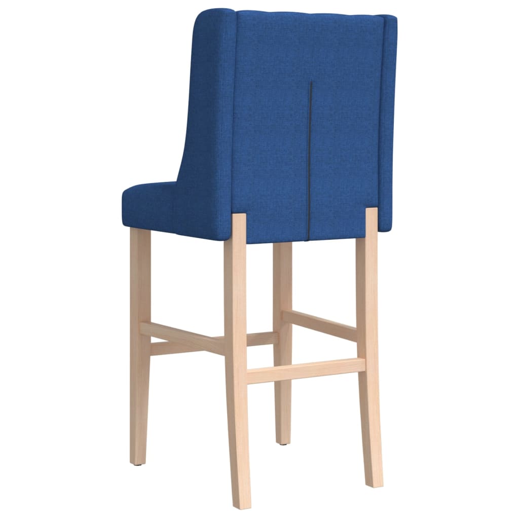 Chaises de bar lot de 2 bois massif d'hévéa et tissu - XIOS
