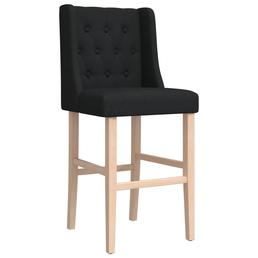 Chaises de bar lot de 2 bois massif d'hévéa et tissu - XIOS