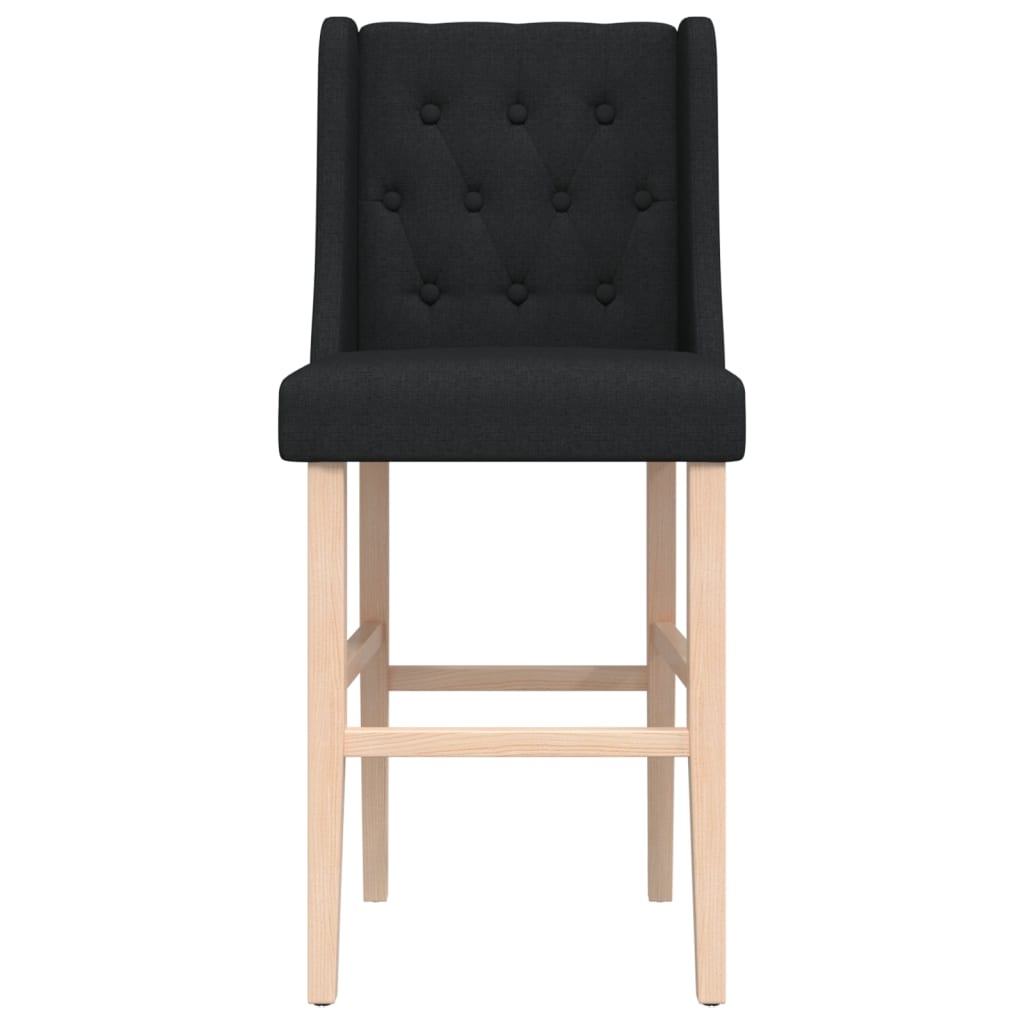 Chaises de bar lot de 2 bois massif d'hévéa et tissu - XIOS