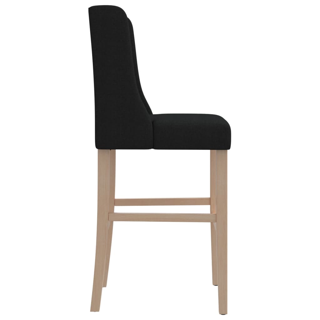 Chaises de bar lot de 2 bois massif d'hévéa et tissu - XIOS