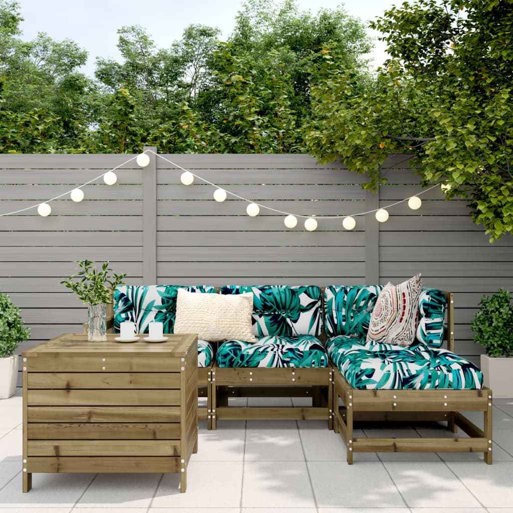 Salon de jardin 5 pcs bois de pin imprégné