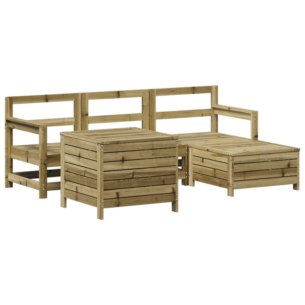 Salon de jardin 5 pcs bois de pin imprégné