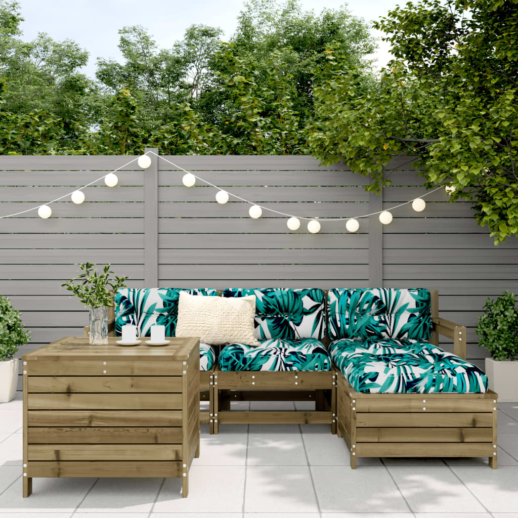 Salon de jardin 5 pcs bois de pin imprégné