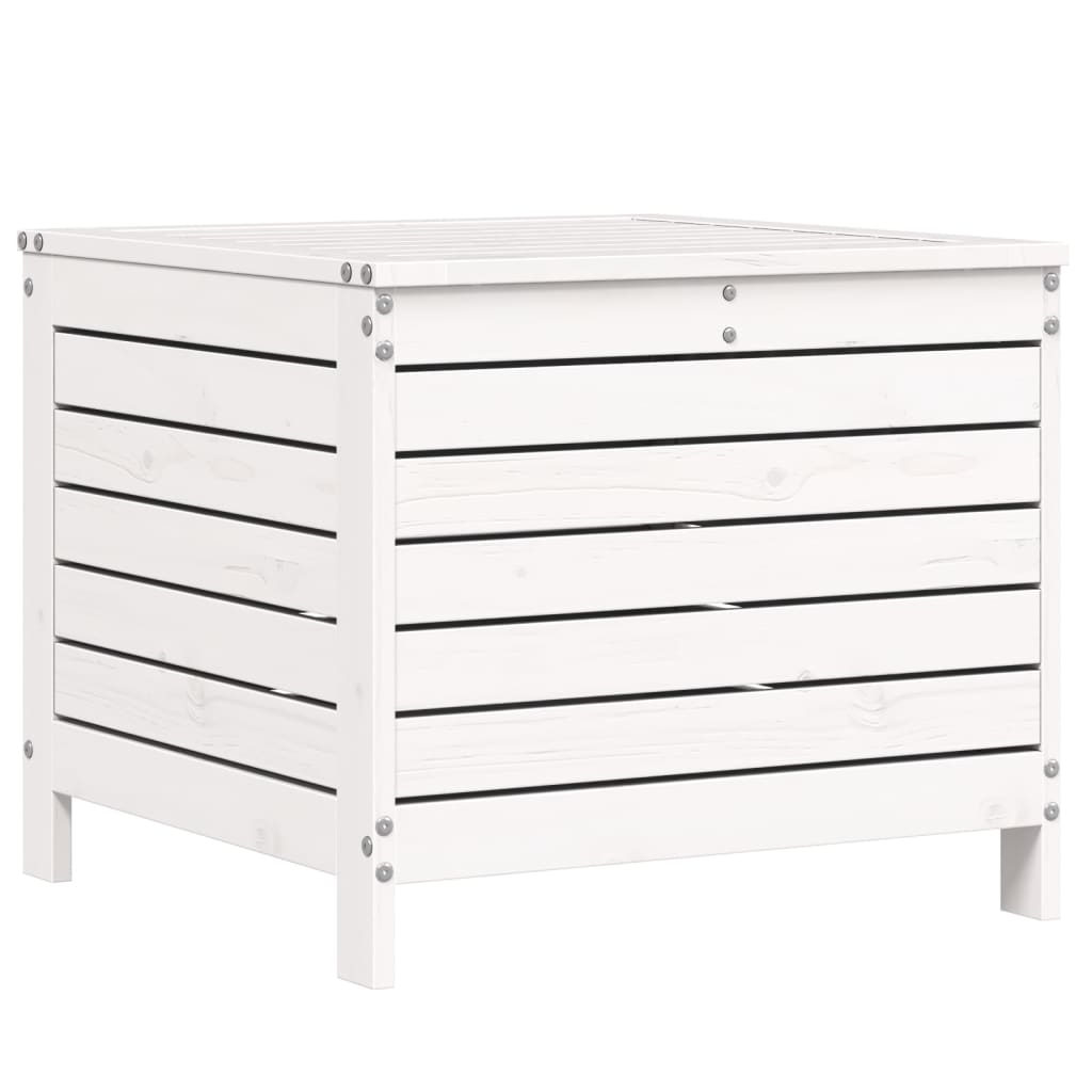 Salon de jardin 7 pcs blanc bois de pin massif