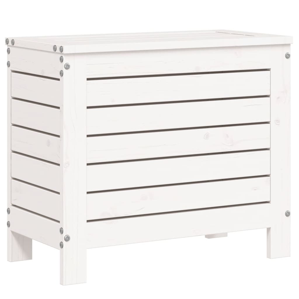 Salon de jardin 7 pcs blanc bois de pin massif