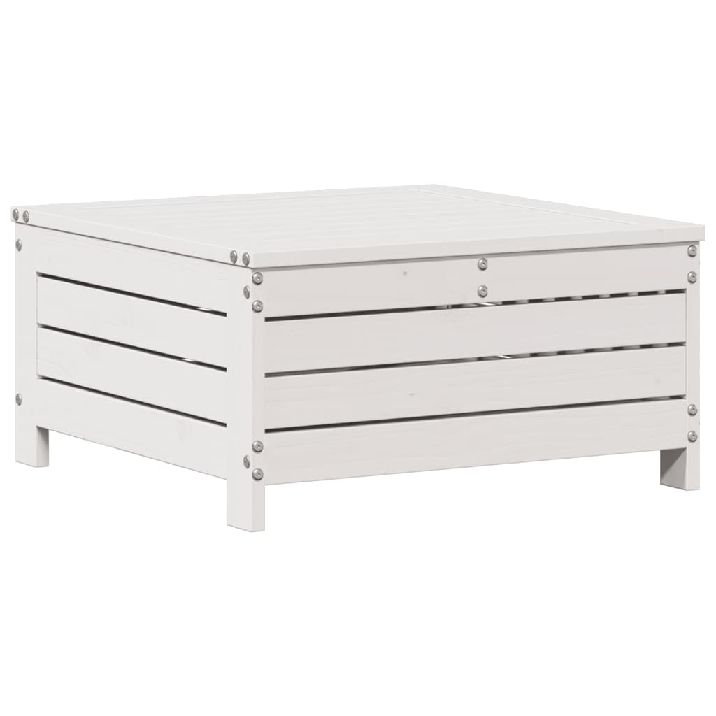 Salon de jardin 5 pcs avec coussins blanc bois massif de pin