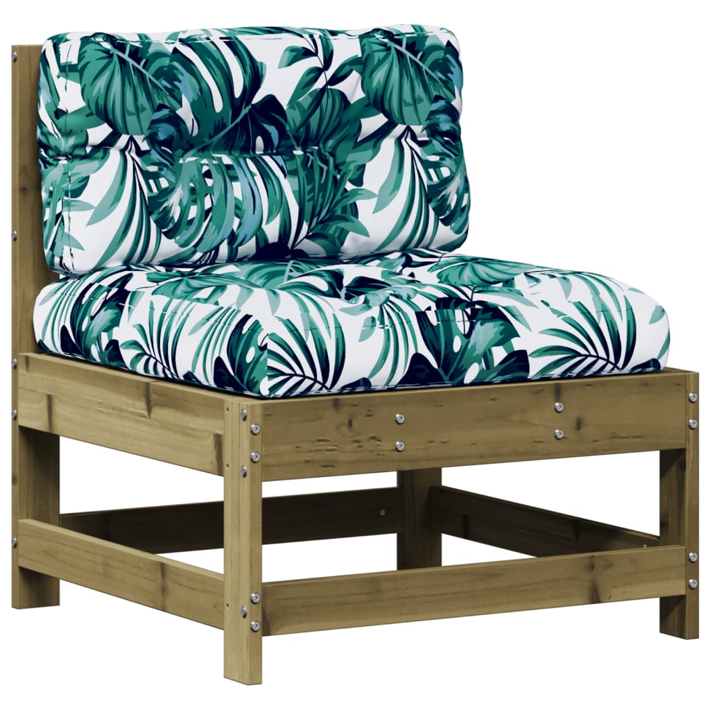 Salon de jardin 5 pcs avec coussins bois de pin imprégné