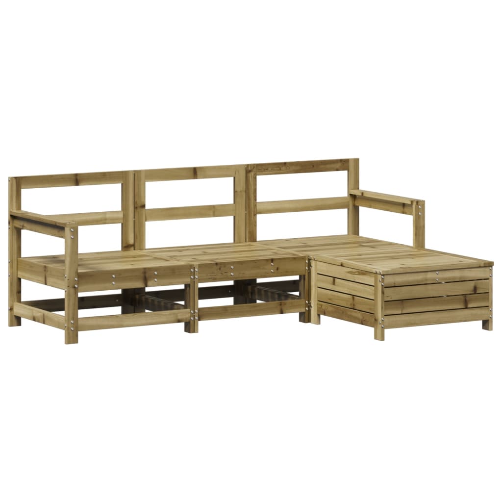Salon de jardin 4 pcs bois de pin imprégné